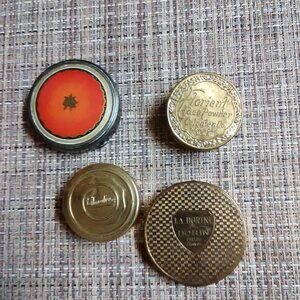 Lot of 4 vintage compacts and tins -- Vivaudou - Florient - Palmolive - Dorin -